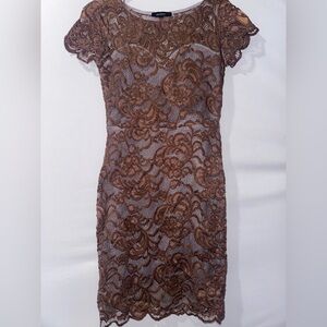 Elegant Brown Lace Dress